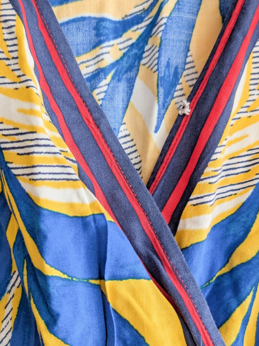 Flying Tomato Yellow And Red Tropical Resortwear Beach Kimono Maxi Dress Large - Picture 3 of 6